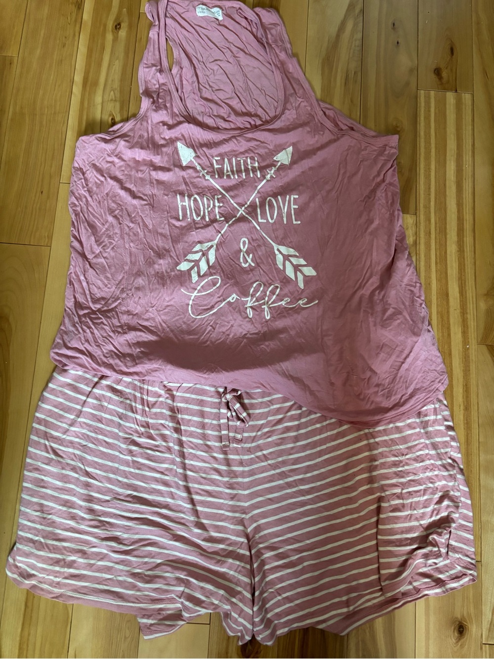 Maurices Pink Graphic Tank & Striped Short Sleep Set